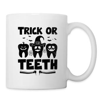 Trick oder Zähne Halloween Zahnarzt Zahnmedizin - Tasse - Weiß - Rechts