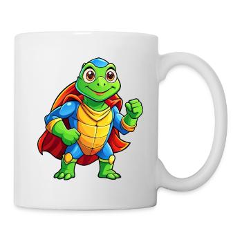 Mega Cute Superhero Turtle - Mug - white - Right