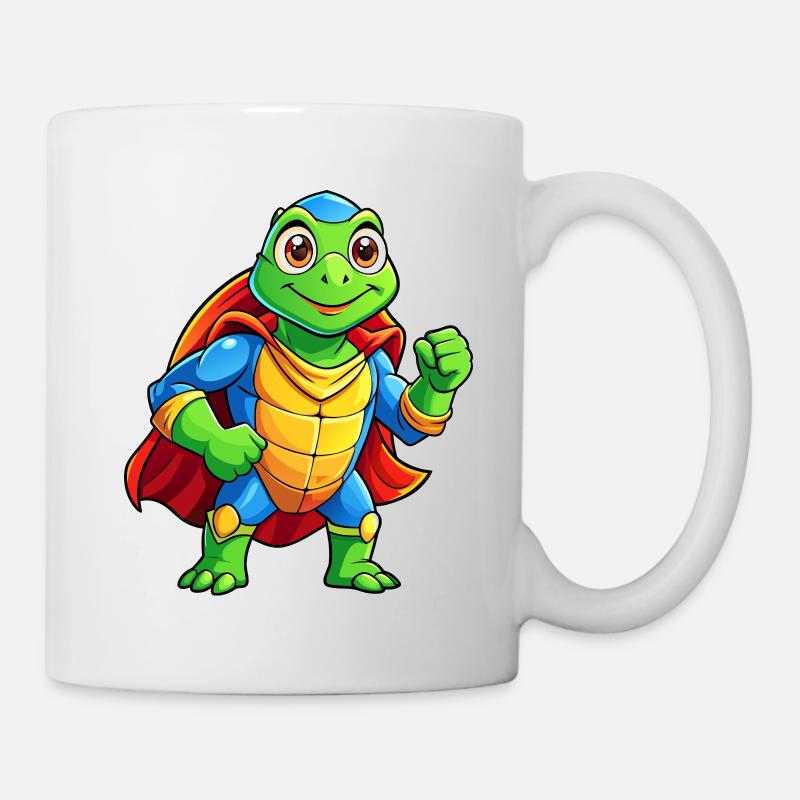 Mega süße Superheld-Schildkröte - Tasse - Weiß
