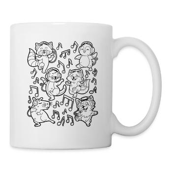 Musik Doodle: Capybara, Fuchs, Corgi, Otter - Tasse - Weiß - Rechts