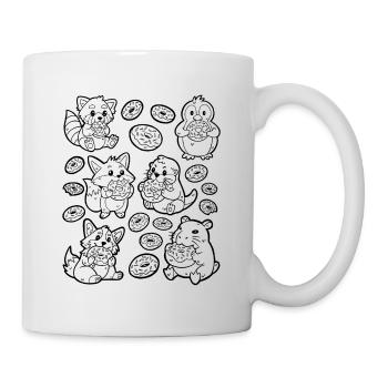 Donut Doodle: Capybara, Fox, Corgi, Otter - Mug - white - Right