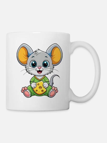 Cheese Loving Mouse - Mug - white