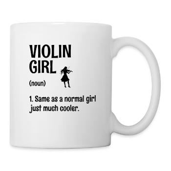 Violin Girl Same As A Normal Girl Just Much Cooler - Mug - white - Right