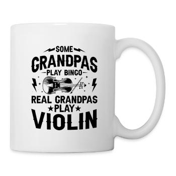 Certains grands-pères jouent au bingo De vrais grands-pères jouent du violon - Mug blanc - blanc - Droite