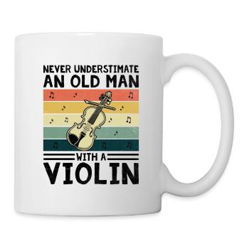 Ne sous-estimez jamais un vieil homme avec un violon Violi - Mug blanc - blanc - Droite