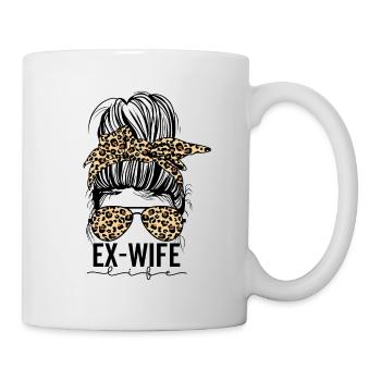 Ex Wife Messy Bun Divorce Marriage Ending Cheetah - Mug - white - Right
