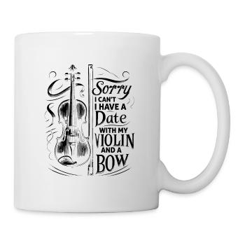 Désolé, je ne peux pas, j’ai un rendez-vous avec mon violon et un si - Mug blanc - blanc - Droite