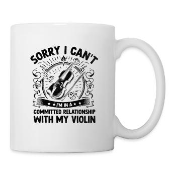 Désolé, je ne peux pas, je suis dans une relation engagée avec - Mug blanc - blanc - Droite