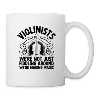 Violonistes, nous ne nous contentons pas de bricoler, nous sommes ma - Mug blanc - blanc - Droite