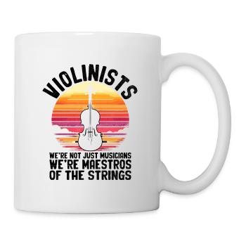 Violonistes, nous ne sommes pas seulement des musiciens, nous sommes des maestros - Mug blanc - blanc - Droite