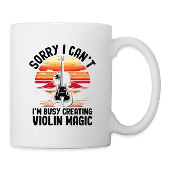 Tut mir leid, dass ich nicht kann, ich bin damit beschäftigt, Violin Magic Violi zu kreieren - Tasse - Weiß - Rechts