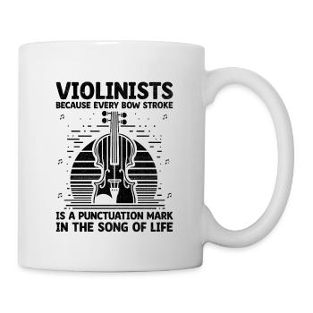 Violonistes Parce que chaque coup d’archet est un ponctuati - Mug blanc - blanc - Droite