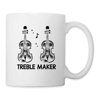 Treble Maker Violin Instrument Violinist Fiddler V - Mug - white - Right