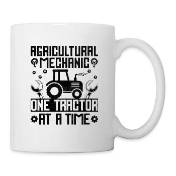 Landwirtschaftsmechaniker Lustige Traktormechaniker Bauernhof - Tasse - Weiß - Rechts