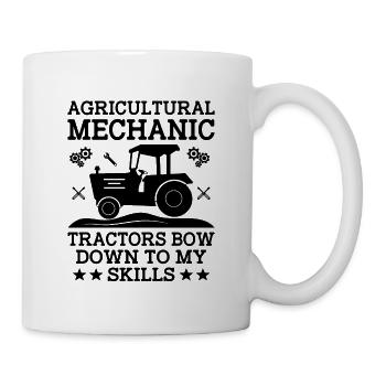 Landwirtschaftsmechaniker Lustige Traktormechaniker Bauernhof - Tasse - Weiß - Rechts