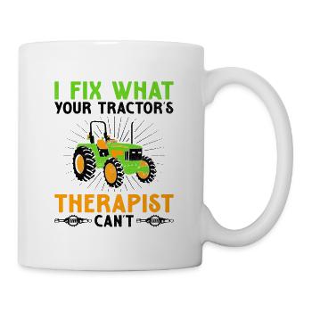 Landwirtschaftsmechaniker Lustige Traktormechaniker Bauernhof - Tasse - Weiß - Rechts