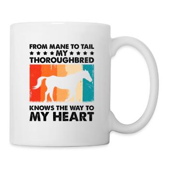 Courses de chevaux pur-sang Équitation Chevaux équestres - Mug blanc - blanc - Droite
