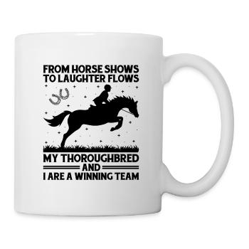 Courses de chevaux pur-sang Équitation Chevaux équestres - Mug blanc - blanc - Droite