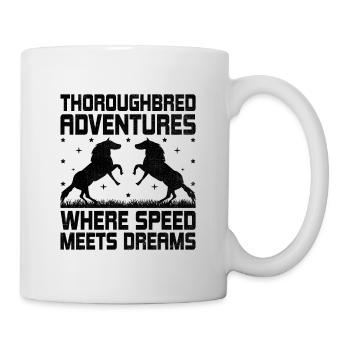 Courses de chevaux pur-sang Équitation Chevaux équestres - Mug blanc - blanc - Droite