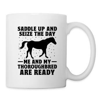 Courses de chevaux pur-sang Équitation Chevaux équestres - Mug blanc - blanc - Droite