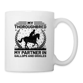 Thoroughbred Horse Racing Riding Equestian Horses - Mug - white - Right