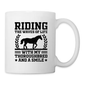 Thoroughbred Horse Racing Riding Equestian Horses - Mug - white - Right