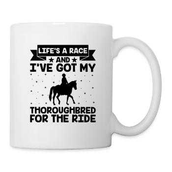 Thoroughbred Horse Racing Riding Equestian Horses - Mug - white - Right