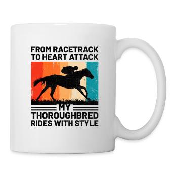 Courses de chevaux pur-sang Équitation Chevaux équestres - Mug blanc - blanc - Droite