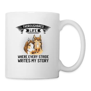 Thoroughbred Horse Racing Riding Equestian Horses - Mug - white - Right