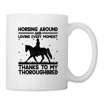 Vollblut Pferderennen Reiten Reitpferde - Tasse - Weiß - Rechts