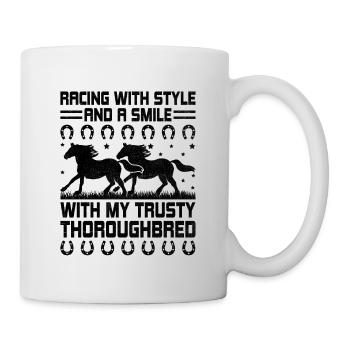 Courses de chevaux pur-sang Équitation Chevaux équestres - Mug blanc - blanc - Droite