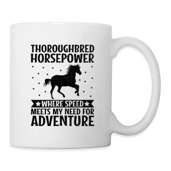 Thoroughbred Horse Racing Riding Equestian Horses - Mug - white - Right