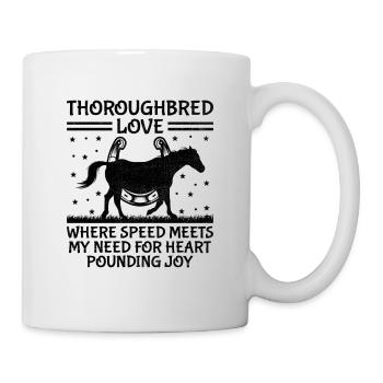 Thoroughbred Horse Racing Riding Equestian Horses - Mug - white - Right