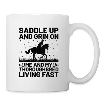 Courses de chevaux pur-sang Équitation Chevaux équestres - Mug blanc - blanc - Droite
