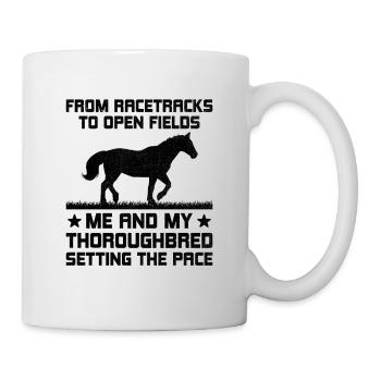 Courses de chevaux pur-sang Équitation Chevaux équestres - Mug blanc - blanc - Droite