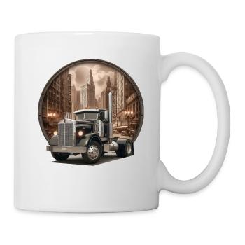 American Truck 18 Wheller Camion Gros Camion Camionnage - Mug blanc - blanc - Droite