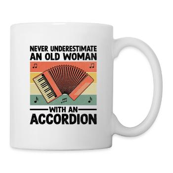 Never Underestimate An Old Woman With An Accordion - Mug - white - Right