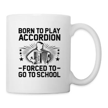 Né pour jouer de l’accordéon forcé d’aller à l’école Acco - Mug blanc - blanc - Droite
