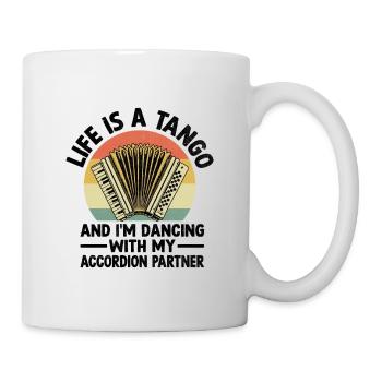 La vie est un tango et je danse avec mon accordéon - Mug blanc - blanc - Droite