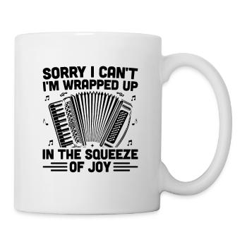 Désolé, je ne peux pas, je suis enveloppé dans la pression de la joie - Mug blanc - blanc - Droite