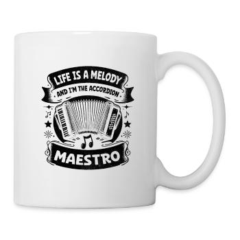 La vie est une mélodie et je suis le maestro de l’accordéon - Mug blanc - blanc - Droite