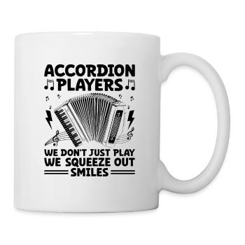 Joueurs d’accordéon Nous ne nous contentons pas de jouer, nous les pressons - Mug blanc - blanc - Droite