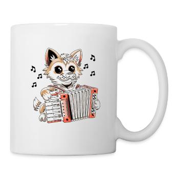 Cat Playing Accordion Musician Accordionist Accord - Mug - white - Right
