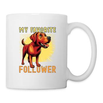 foxred Labrador my favorite follower, retro design - Tasse - Weiß - Rechts