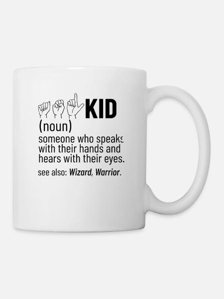 Enfants sourds Drôles sourds et malentendants ASL - Mug blanc - blanc