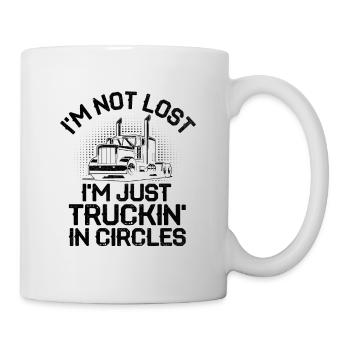 Trucker Fahren Papa Trucker Vater LKW Fahrer - Tasse - Weiß - Rechts