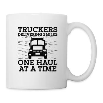 Trucker Fahren Papa Trucker Vater LKW Fahrer - Tasse - Weiß - Rechts