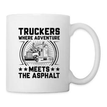 Trucker Fahren Papa Trucker Vater LKW Fahrer - Tasse - Weiß - Rechts