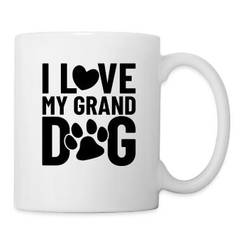 Ich liebe meinen Grand Dog Lustige Hundepfoten Grand Puppy - Tasse - Weiß - Rechts