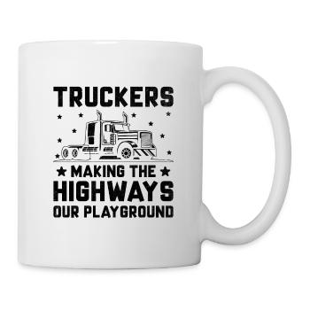 Trucker Fahren Papa Trucker Vater LKW-Fahrer - Tasse - Weiß - Rechts